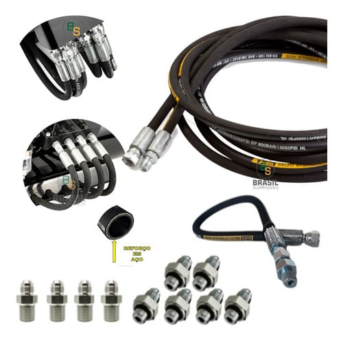 Mangueira Prensada Suspensão A Ar Compatível Bloco Castor