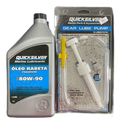 Kit Para Troca Do Óleo De Rabeta Quicksilver Bomba + Óleo