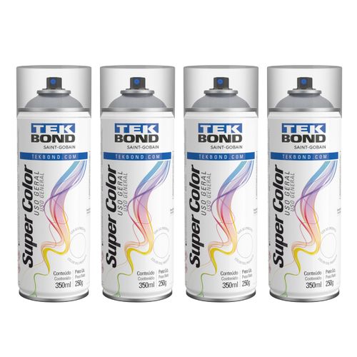 Kit 4 un Verniz spray Uso geral 350 ml/250g - tekbond