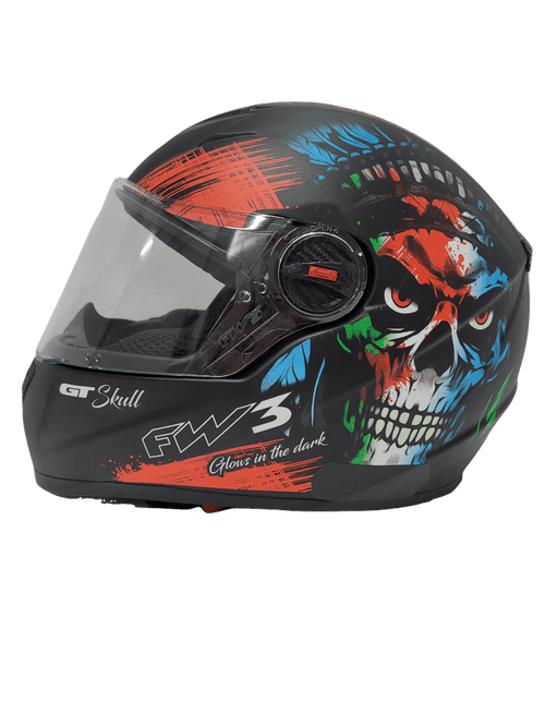 Capacete fw3 gt skull cavera " brilha no escuro "