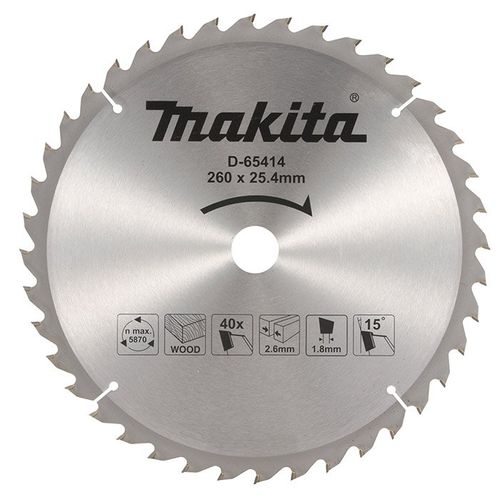 Lâmina De Serra 260MM X 25.4MM X 40T - Makita -D-65414