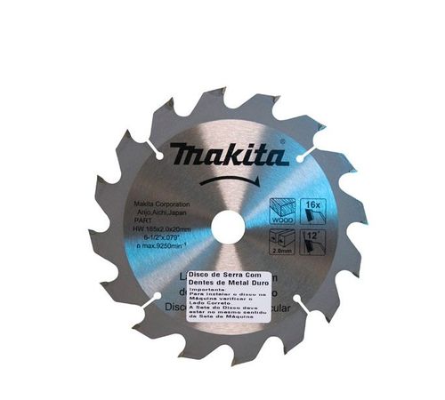 Lâmina de Serra 185 x 20mm 24 Dentes Para Madeira - D-03355 - Makita