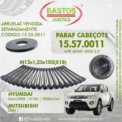 PARAFUSO DE CABECOTE - MITSUBISHI PAJERO L200 L300 | HYUNDAI HR