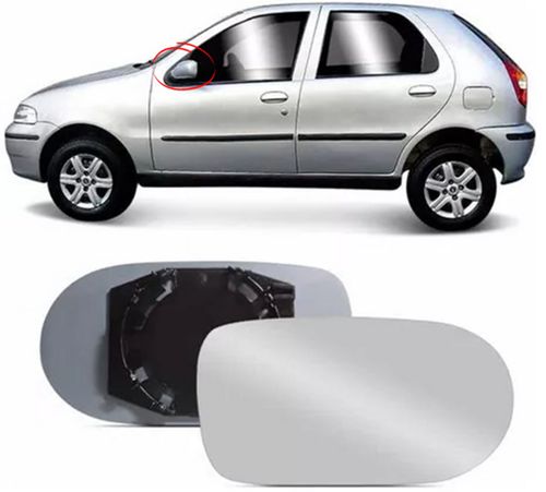 ESPELHO LENTE SUBCONJUNTO RETROVISOR ESQUERDO PALIO 2001/2003