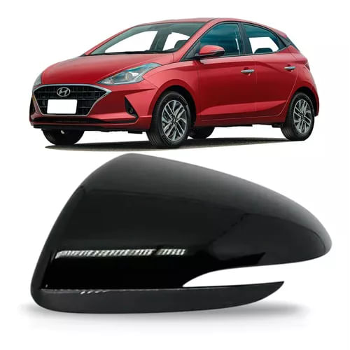 CAPA RETROVISOR ESQUERDO HB20 2020/2025 C/FURO PISCA PRETA (MT)