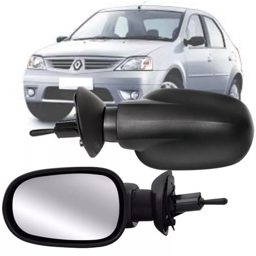 RETROVISOR ESQUERDO EXTERNO RENAULT LOGAN 2006/2008 C/CONTROLE