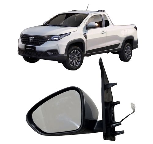 RETROVISOR ESQUERDO STRADA 2020/2023 EETRICO COM PISCA CAPA PRATA