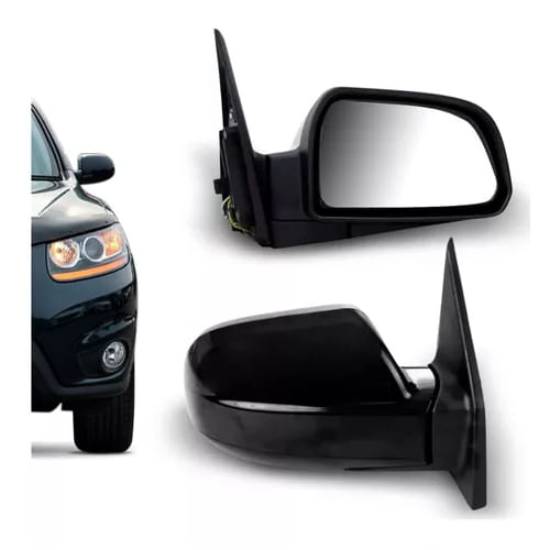 RETROVISOR DIREITO SANTA FÉ 2007/2013 ELETRICO PRETO SEM PISCA