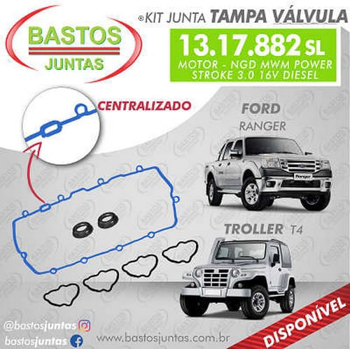JUNTA DA TAMPA DE VALVULA - FORD RANGER | TROLLER 3.0 16V POWER-STROKE