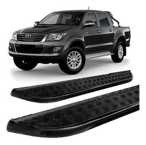 Estribo Chapa Hilux 2016 Até 2020 Cabine Dupla Preto