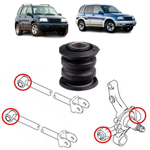 Bucha do braço oscilante/manga de eixo traseiro Suzuki Grand Vitara 1998-2004/ Gm Tracker 2001-2009