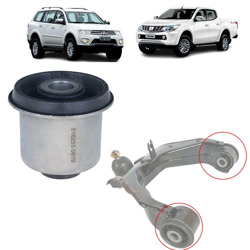 Bucha Bandeja Balança Mitsubishi L200 Triton 2.4 3.2 3.5 2008 a 2019 e Pajero Dakar 3.2 3.5 2008 a 2016 Superior Dianteira