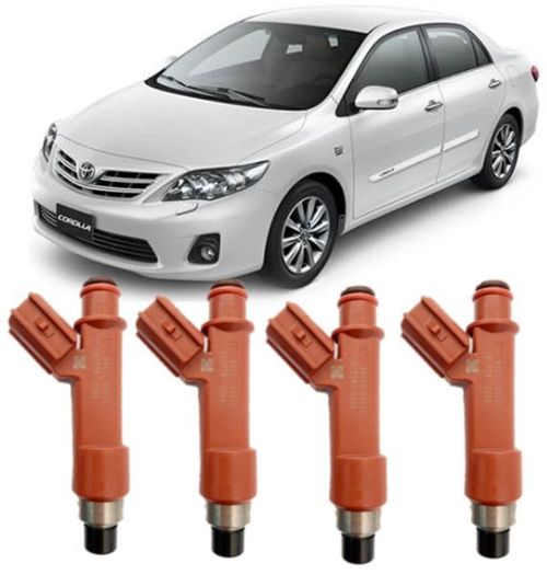 Kit 4 Bicos Injetores Toyota Corolla Fielder 1.8 Flex de 2009 a 2013 Denso - 23250-22090