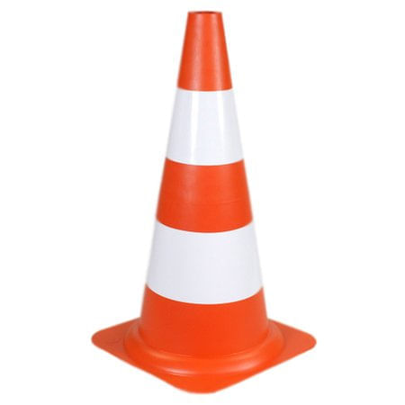 cone sinalizador 50 centímetros laranja e branco     / UN / Plastc