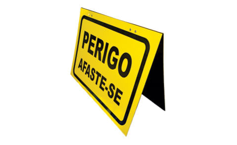 Cavalete de sinalização perigo afaste-se - Plastc