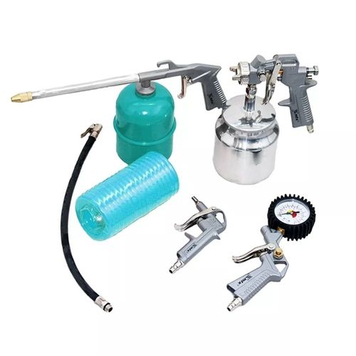 Jogo de Acessorios Pneumaticos Pistola Pintura+Calibrador+Pulverizador+Bico limpeza+Mangueira c/ 05 pcs - 5730455 - STELS