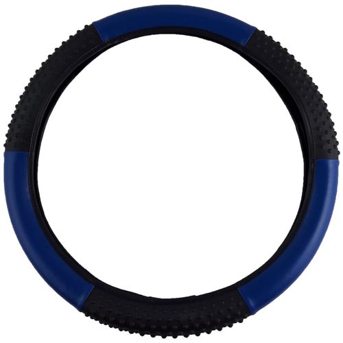 Capa para Volante com Massageador na Cor Preto com Azul Tamanho 38cm