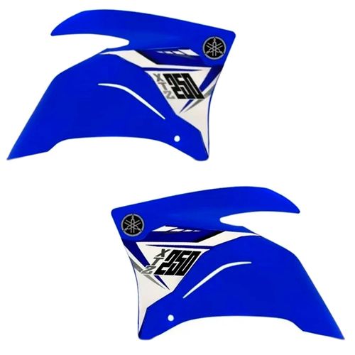 Aba Tanque Xtz250 Lander Azul Adesivada Par