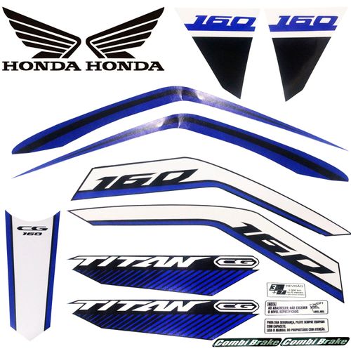 Faixa Adesiva Cg160 Titan160 Azul Modelo 2022