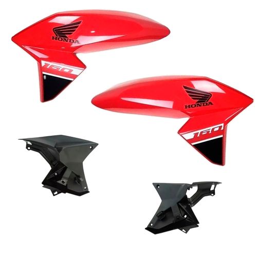 Aba Tanque Titan 160 Vermelha 2019 Adesivada Com Complemento Par