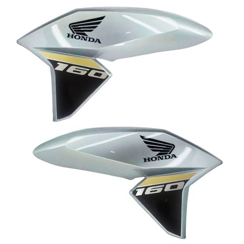 Aba Tanque Titan 160 Prata 25 Anos 2019 Adesivada Par