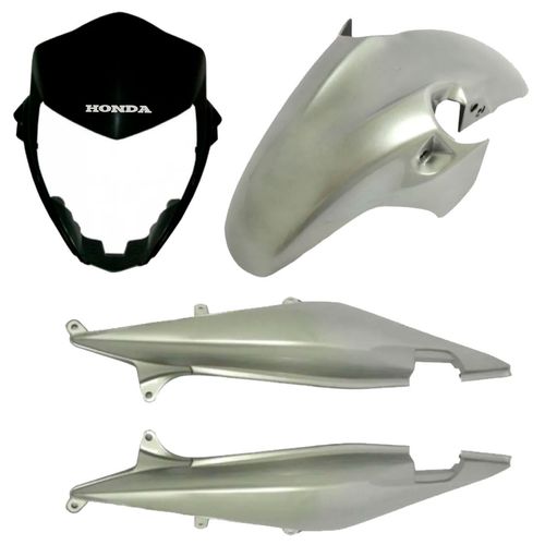 Paralama Carenagem Do Farol Original E Rabeta Cb300 Prata 2009 E 2010