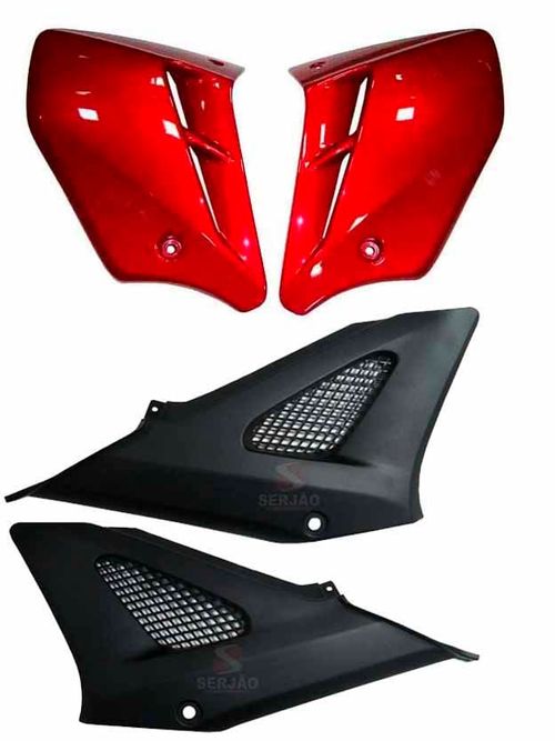 Aba Tanque Cbx250 Twister E Tampa Lateral Preta Fosca