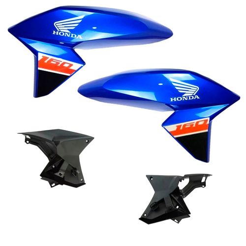 Aba Tanque Titan 160 Azul 2019 Adesivada Com Complemento Par