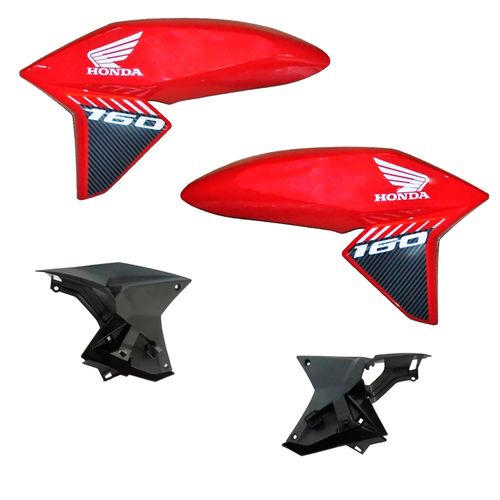 Aba Tanque Titan 160 Vermelha 2018 Adesivada Com Complemento Par