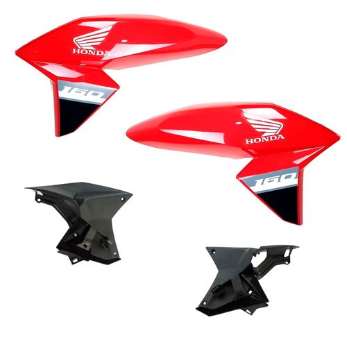Aba Tanque Titan 160 Vermelha 2020 E 2021 Adesivada Com Complemento Par