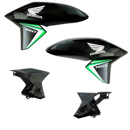 Aba Tanque Titan 160 Preto 2017 Adesivada Com Complemento Par