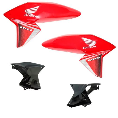 Aba Tanque Titan 160 Vermelha 2017 Adesivada Com Complemento Par