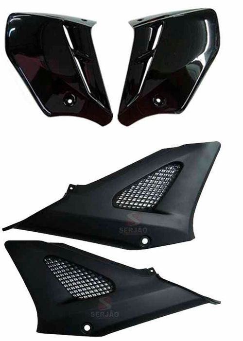 Aba Tanque Cbx250 Twister E Tampa Lateral Preta Fosca