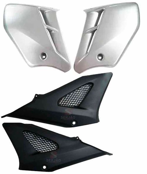 Aba Tanque Cbx250 Twister E Tampa Lateral Preta Fosca