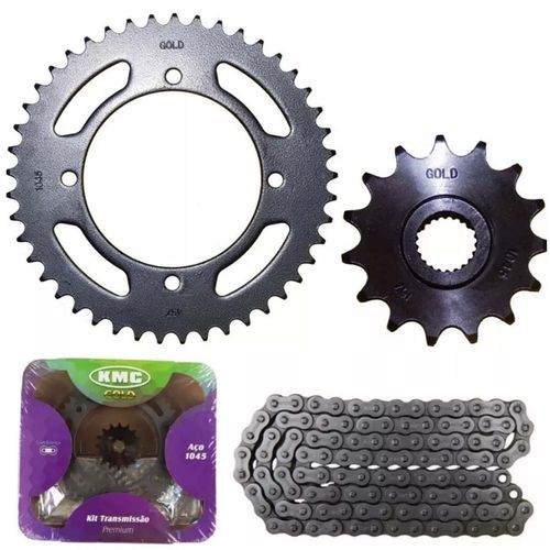 Kit Relação Completa Titan150 Fan150 Mix Kmc Sem Retentor Aço 1045