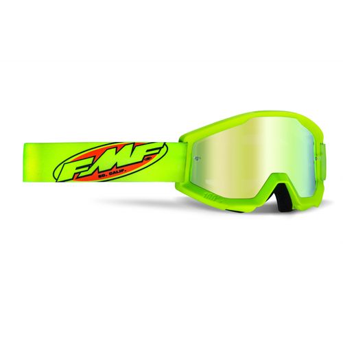 Óculos Motocross FMF Powecore Lente Espelhada - Fluor