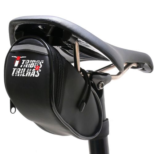 Bolsa De Selim Para Bike Tribos e Trilhas Slim Impermeável - Preto