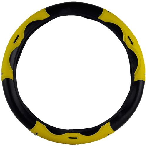 Capa para Volante na Cor Preto com Amarelo Tuning Tamanho 38cm