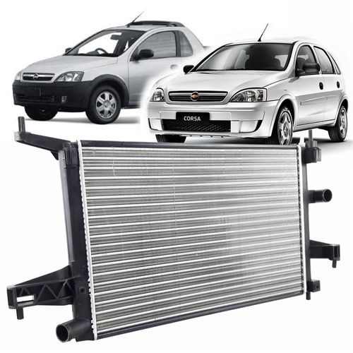 Radiador Visconde Chevrolet Corsa 2002 até 2012 Montana 2003 até 2010 Motores 1.4 e 1.8 com Ar Condicionado