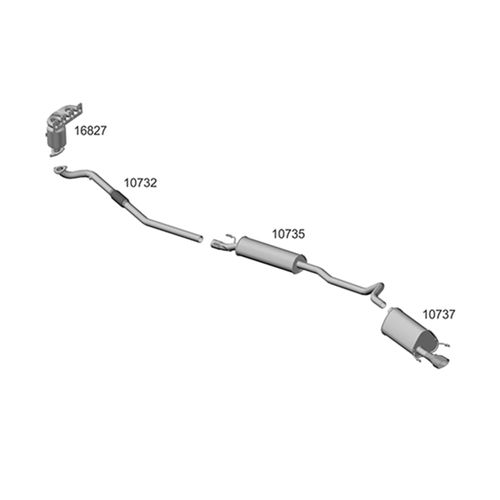 Conjunto de Escapamento Completo Chevrolet  Agile 2009 em diante - Marca Tuper