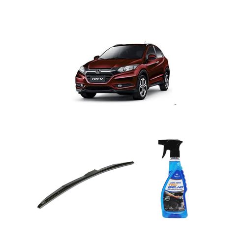 KIT LIMPA VIDROS SPRAY TECBRILHO 500ML PARA-BRISA TECBRIL + PALHETA UNIVERSAL HYBRID 24" REDUX32 HR-V DE 2015 A 2018