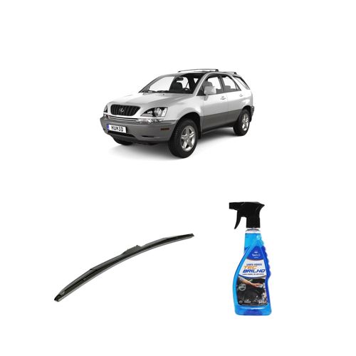 KIT LIMPA VIDROS SPRAY TECBRILHO 500ML PARA-BRISA TECBRIL + PALHETA UNIVERSAL HYBRID 24" REDUX32 LEXUS RX DE 1998 A 2003