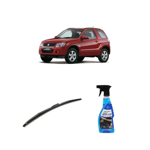 KIT LIMPA VIDROS SPRAY TECBRILHO 500ML PARA-BRISA TECBRIL + PALHETA UNIVERSAL HYBRID 24" REDUX32 GRAND VITARA DE 2008 A 2016