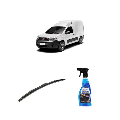 KIT LIMPA VIDROS SPRAY TECBRILHO 500ML PARA-BRISA TECBRIL + PALHETA UNIVERSAL HYBRID 24" REDUX32 FIORINO DE 2014 A 2022