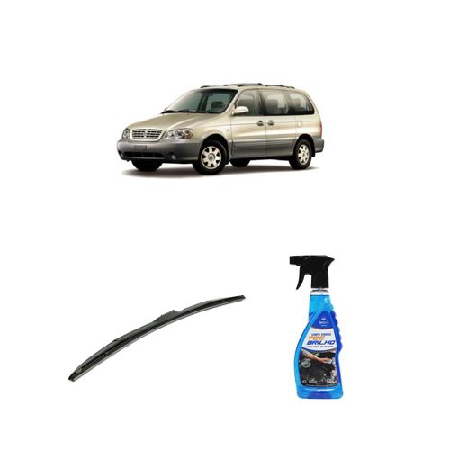 KIT LIMPA VIDROS SPRAY TECBRILHO 500ML PARA-BRISA TECBRIL + PALHETA UNIVERSAL HYBRID 24" REDUX32 CARNIVAL DE 1998 A 2006