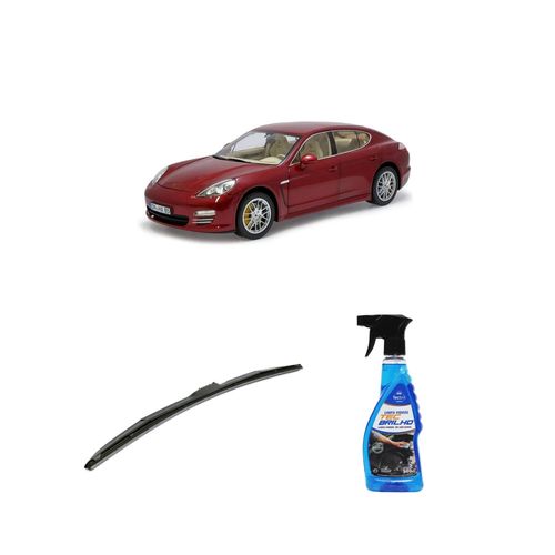 KIT LIMPA VIDROS SPRAY TECBRILHO 500ML PARA-BRISA TECBRIL + PALHETA UNIVERSAL HYBRID 24" REDUX32 PANAMERA DE 2009 A 2012