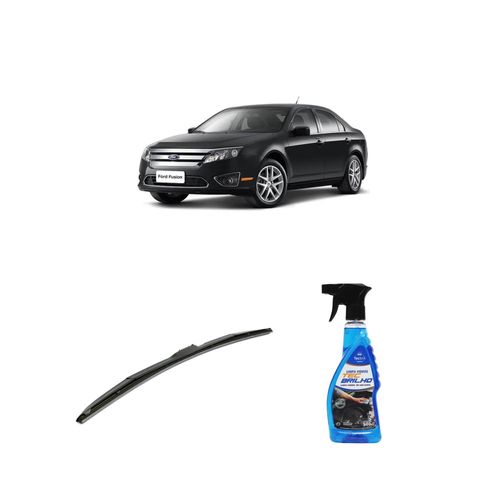 KIT LIMPA VIDROS SPRAY TECBRILHO 500ML PARA-BRISA TECBRIL + PALHETA UNIVERSAL HYBRID 24" REDUX32 FUSION DE 2006 A 2012