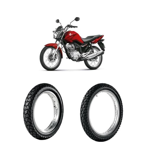 Par de pneus Cg 125 Cg 150 Factor 250 2.75-18 + 90/90-18 ST-6 Maggion