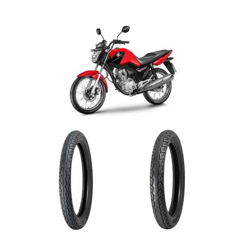 Par de pneus Fan Cg Ybr 90/90-18 + 80/100-18 Matrix Levorin by Michelin