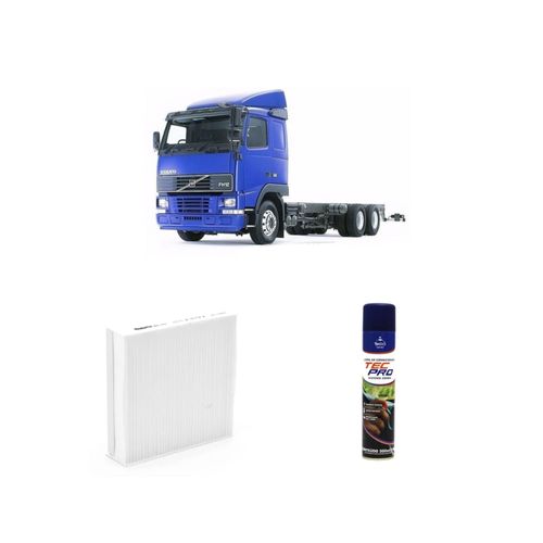 Kit de filtro de cabine arc010 Redux32 + limpa ar condicionado Tecbril para volvo fh 2000 a 2015